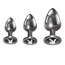 Playboy - 3 Ways Butt Plugs Set - Black photo