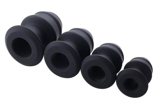 MT - External Hollow Anal Plug L - Black photo