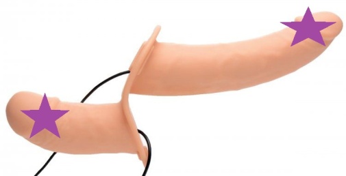 Strap U - Power Pegger Vibro Double Strap-On - Flesh photo