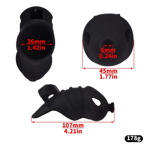 FAAK - Long Resin Chastity Cage - Black photo