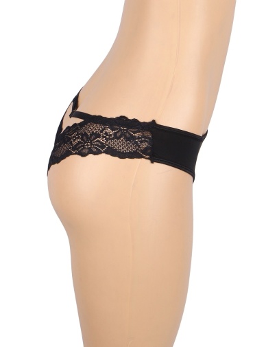 Ohyeah - Lace Hollow Out Panty - Black - M photo