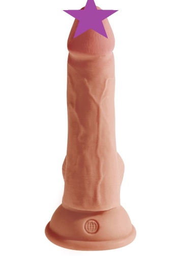 King Cock - 三倍密度仿真陽具連陰囊 6.5" - 焦糖色 照片