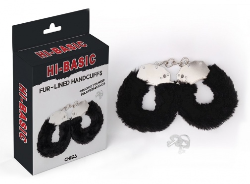 Chisa - Fur Lined Handcuffs - Black photo