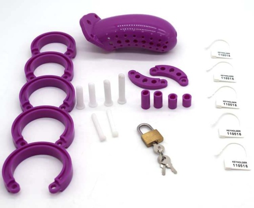FAAK - Plastic Chastity Cage 23 - Purple photo