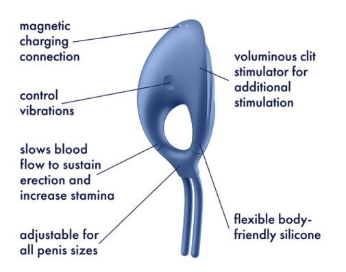 Satisfyer - Swordsman Vibro Ring - Blue photo