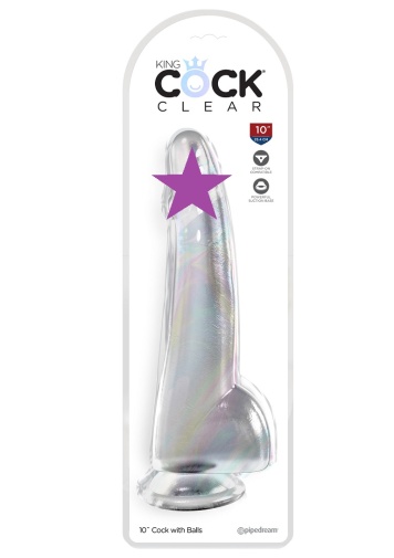 King Cock - 10" Clear Cock w Balls photo