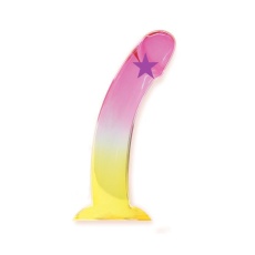 Icon Brands - Shades Jelly 彎身假陽具 大碼 - 粉紅/黃色 照片