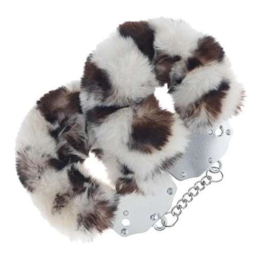 Ouch - Heavy-Duty Fluffy Hand Cuffs - Snow Leopard photo