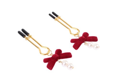Chisa - Pearl Nipple Clamps - Red photo