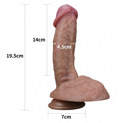 Lovetoy - 7.5'' 雙層白金矽膠仿真陽具 照片