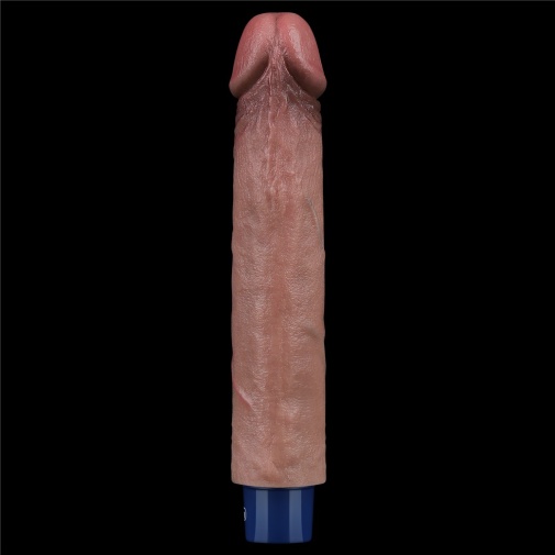 Lovetoy - 9" 超柔软仿真震动假阳具 - 啡色 照片