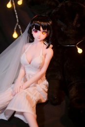 Kurumi 異色瞳迷你動漫白滑蘿莉 柔軟矽膠身體仿真性愛娃娃 60cm (乙烯基頭) 照片
