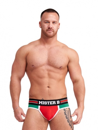 Mister B - Urban Lisbon Jock Brief  露股内褲 - 紅色/綠色 - 中碼 照片