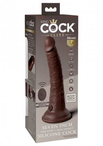 King Cock - 7" Elite 震动仿真阴茎 - 啡色 照片