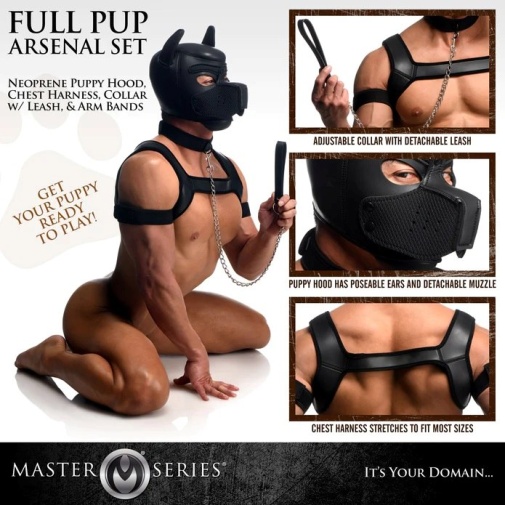 Master Series - Full Pup Arsenal 狗狗調教套裝 - 黑色 照片