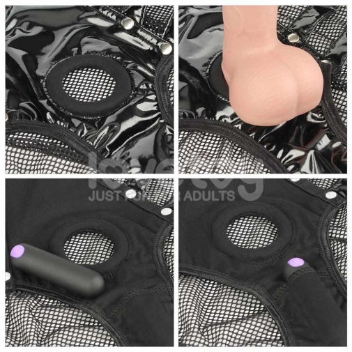 Lovetoy - Rebellion Reign Harness Strap-On Set L/XL - Black photo