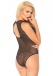 Leg Avenue - Velvet and Lace Starburst Deep-V Teddy - Black - S photo-2