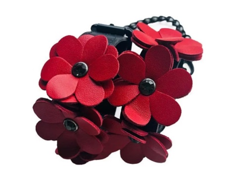 Liebe Seele - Flower Rhythm Hand Cuffs - Black/Red photo