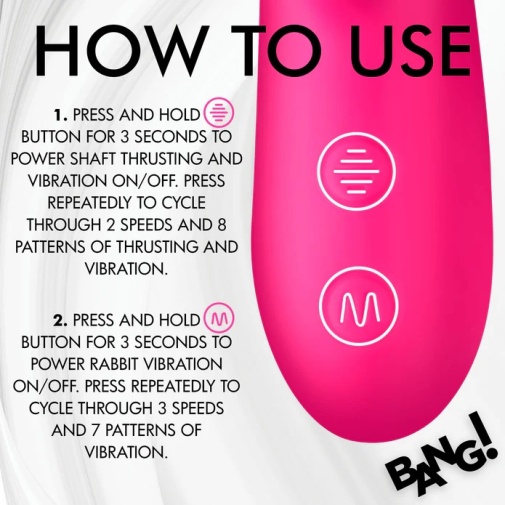 Bang! - Thrusting Licking Vibro Rabbit - Pink photo