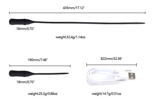 MT - 震動尿道塞 37cm - Black 照片