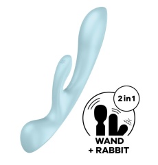 Satisfyer - 三重刺激兔子震動棒 - 淺藍色 照片