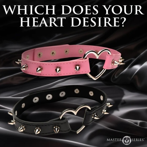 Master Series - Spiked Heart Choker - Black photo