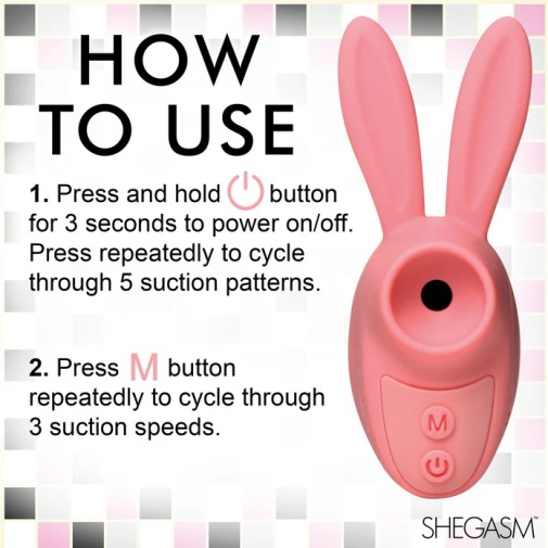 Inmi - Shegasm Sucky Bunny Clit Stimulator - Pink photo