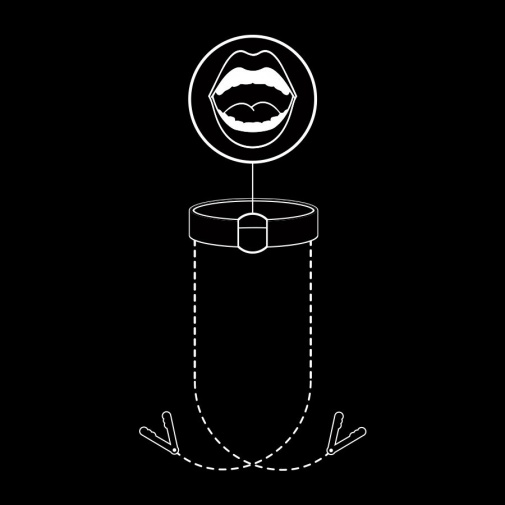 Fetish Submissive - 環形口塞連乳頭夾 - 黑色 照片