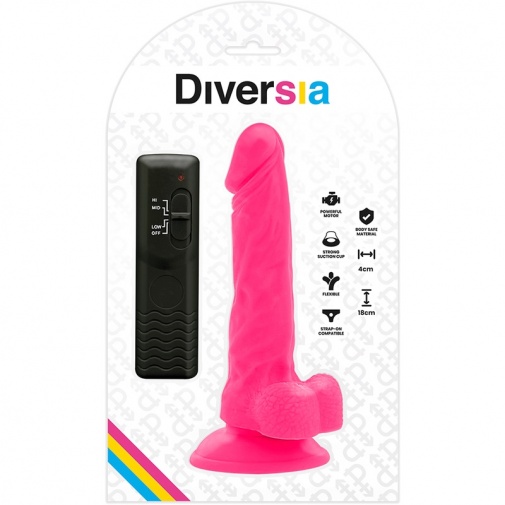 Diversia - Flexible Vibro Dildo 18cm - Pink photo