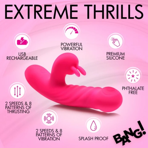 Bang! - Thrusting Licking Vibro Rabbit - Pink photo