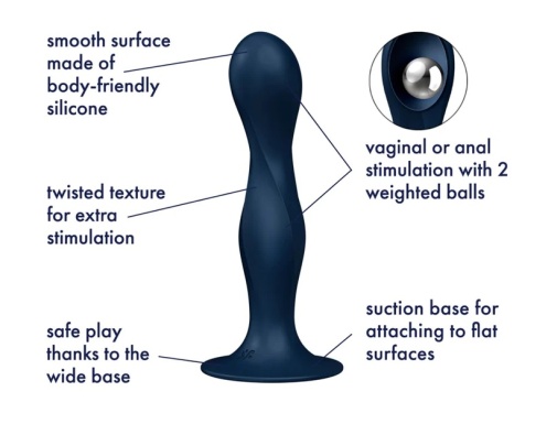 Satisfyer - Double Ball-R Dildo - Dark Blue photo