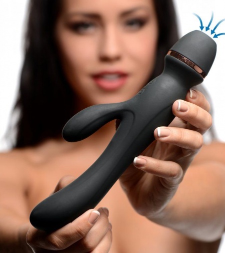 Inmi - Shegasm Supreme 3-in-1 Silicone Stimulator - Black photo