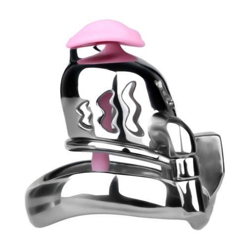 FAAK - Metal Pig Chastity Cage w Catheter - Black photo