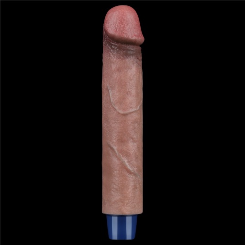 Lovetoy - 9" 超柔软仿真震动假阳具 - 啡色 照片
