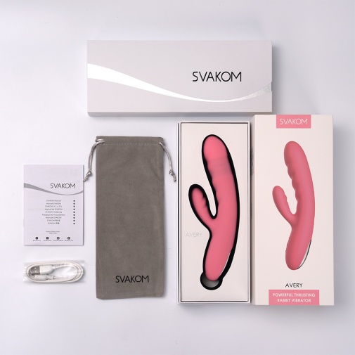 SVAKOM - Avery 抽插式兔仔按摩棒 - 草莓粉 照片