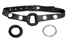 XX-Dreamstoys - Leather O-Ring Gag - Black photo