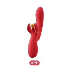 Honey Play Box - Fortexa App 智能遙控拍打式多重刺激柔軟雙頭震動器 - 紅色 照片