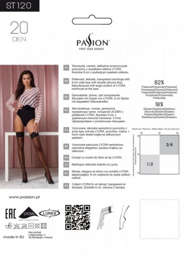 Passion - ST120 Stockings - Black - 1/2 photo