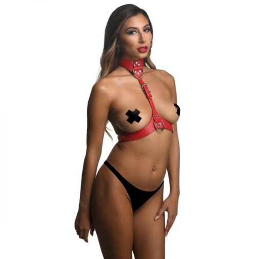 Strict - Female Chest Harness - Red - M/L photo