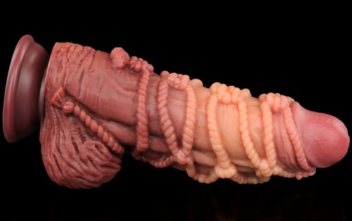 Lovetoy - 9.5" 綁繩索紋雙層仿真陽具 照片