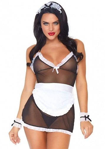 Leg Avenue - Seductive French Maid Costume 4pcs - Black photo
