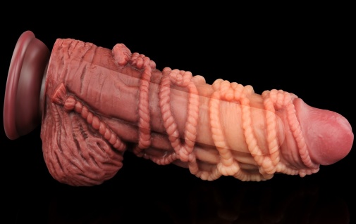 Lovetoy - 9.5" 綁繩索紋雙層仿真陽具 照片