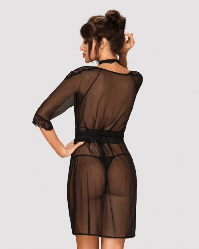 Obsessive - Lucita Peignoir - Black - L/XL photo