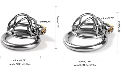 MT - Mini Chastity Cage 45mm - Silver photo