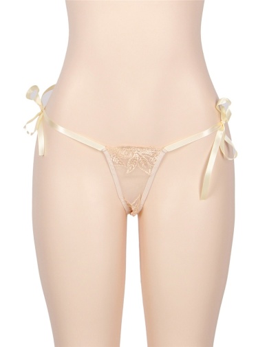 Ohyeah - Mesh Babydoll Set - Beige - M photo