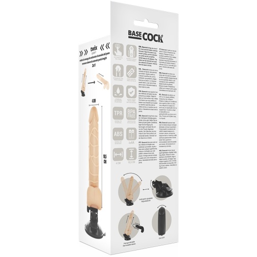 Basecock - Vibro Dildo w Balls 18.5cm - Flesh photo