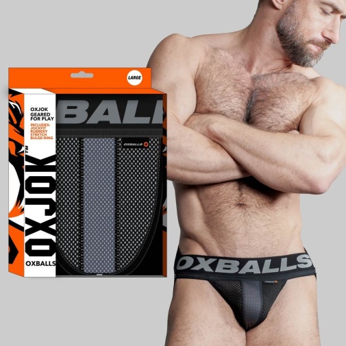 Oxjok - Airmesh Jockstrap w Ring - Tar Black - M photo