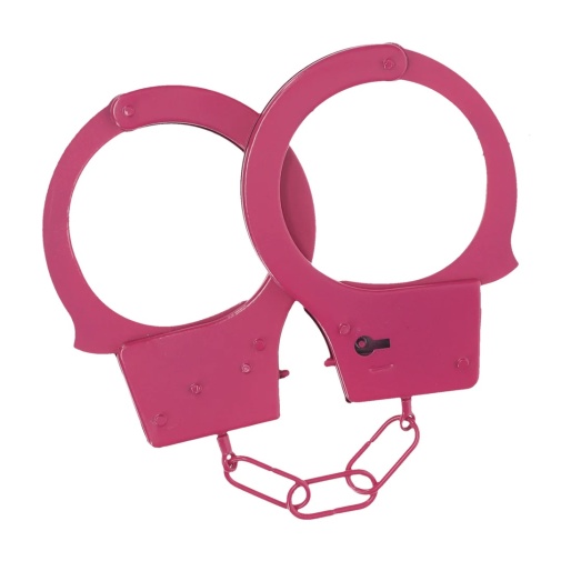 Ouch - Classic Metal Hand Cuffs - Pink photo