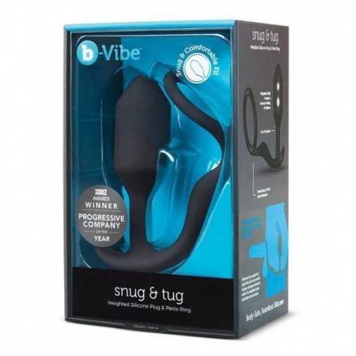 B-Vibe - Snug Plug & Tug Ring - Black photo