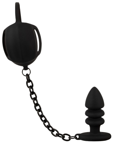 Black Velvets - Ball Cage w Butt Plug photo